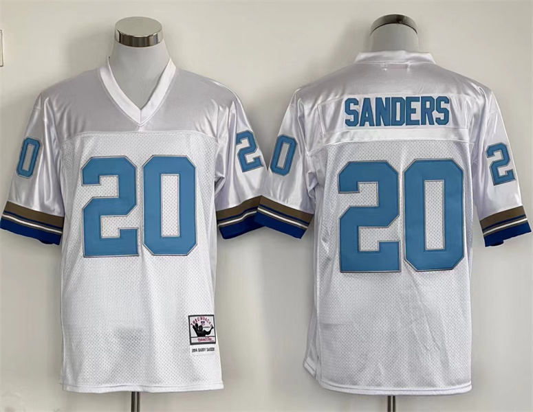 Men's Detroit Lions Barry Sanders Mitchell & Ness White Legacy Jersey